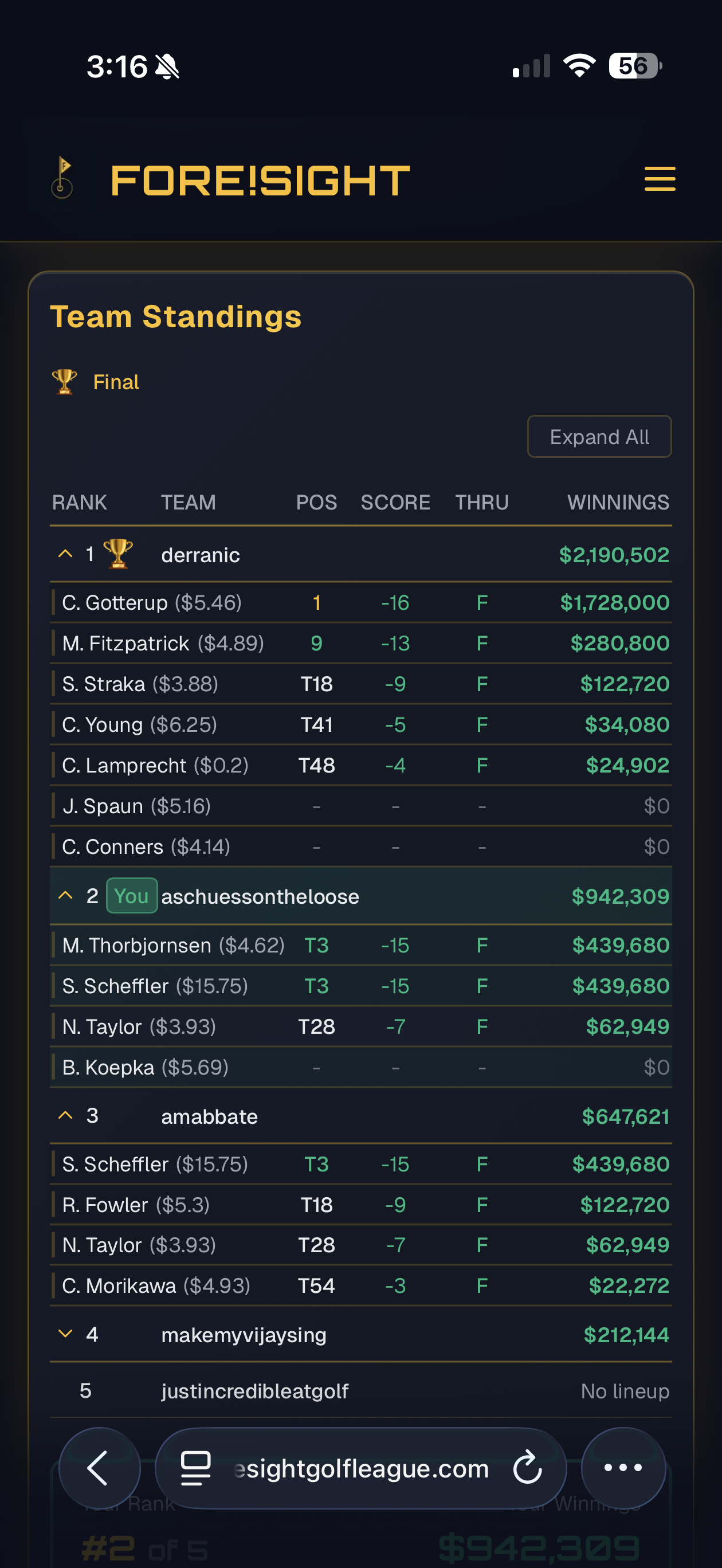 Standings